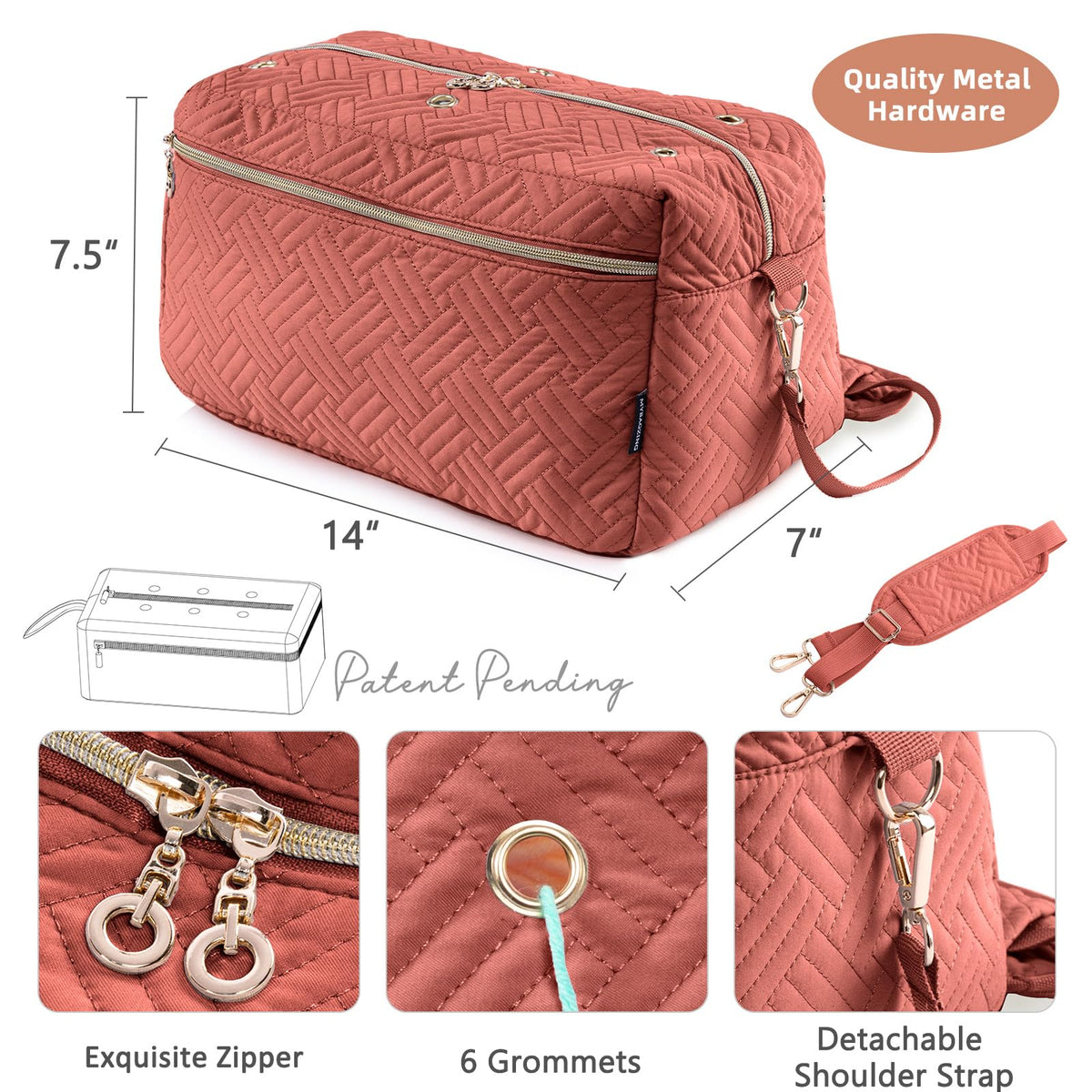 MYBAGZING Crochet Bag Yarn Storage Organizer for Knitting &Crochet Projects