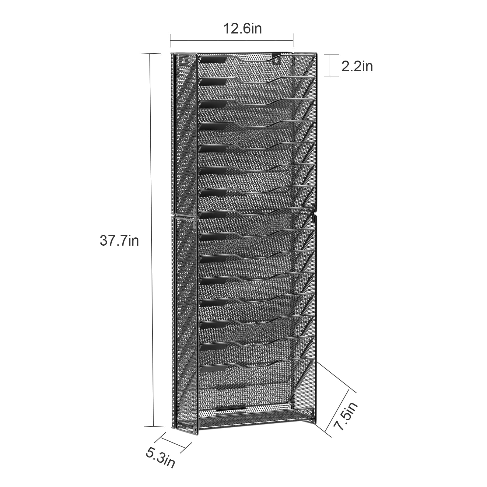 samstar 16 Tier Wall File Organizer Hanging Wall File Holder Wall Mount Paper Folder Organizer