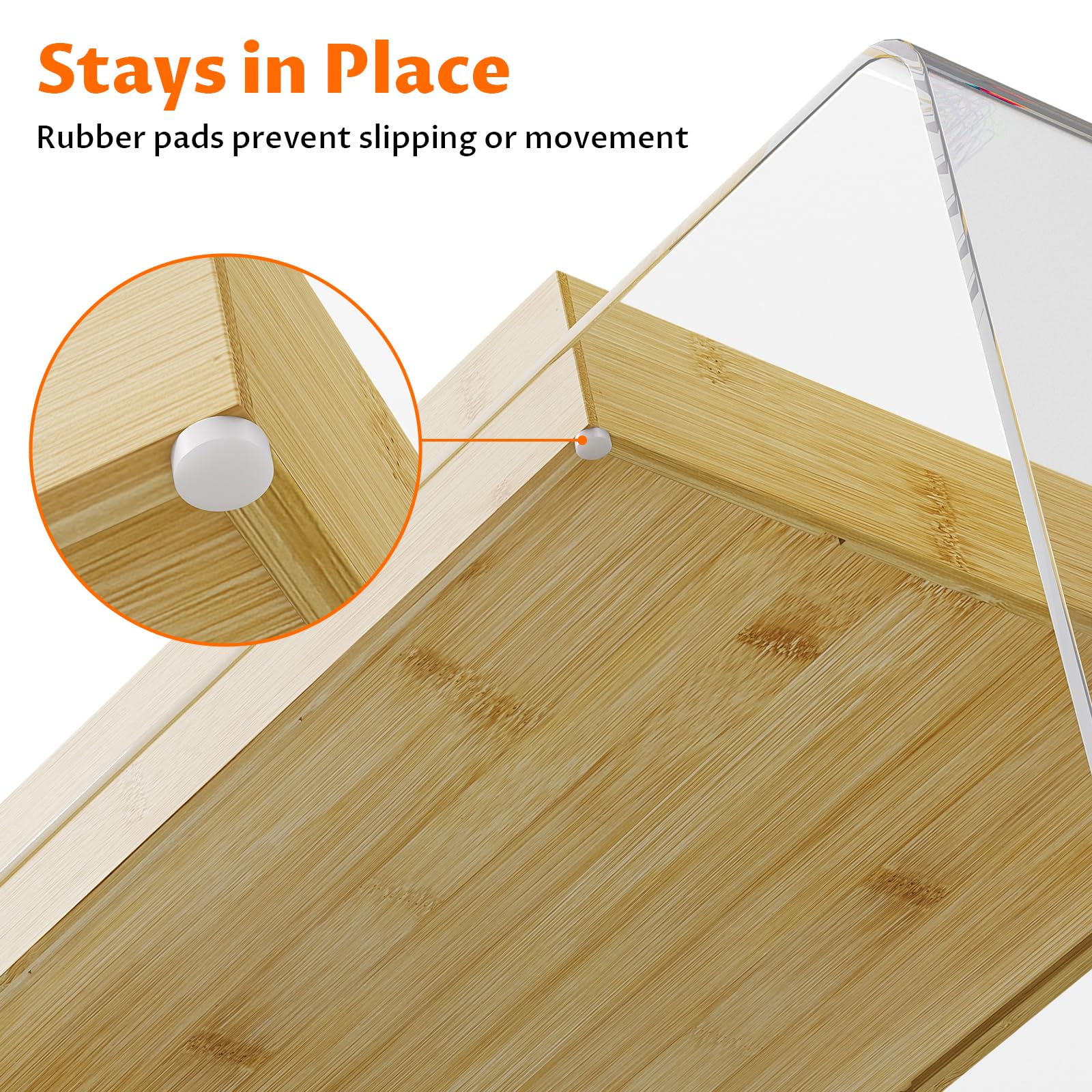 Bamboo Drawer Organizer with 9 Adjustable Compartments, Desk Storage Tray