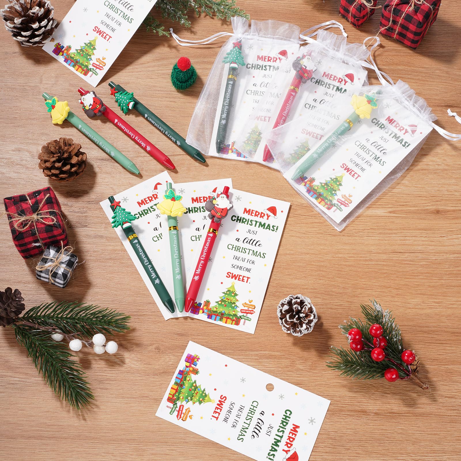 Marspark 30 Set Christmas Party Favor Gifts Bulk Xmas Pens and Cards Set