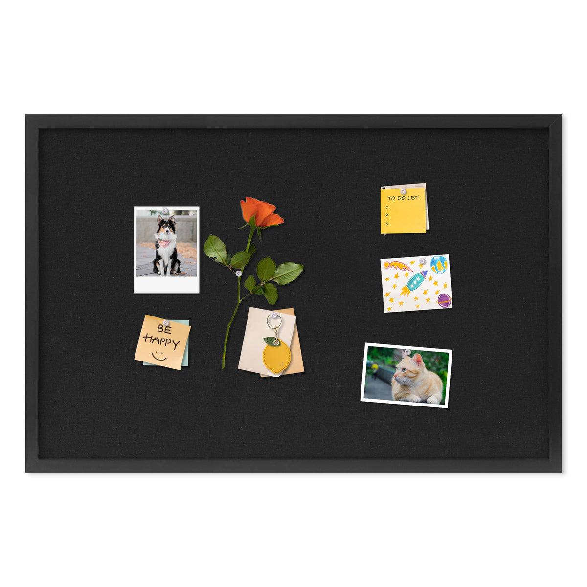 DAHAPYBOO Cork Board with Linen Black,Bulletin Board 30"x20"