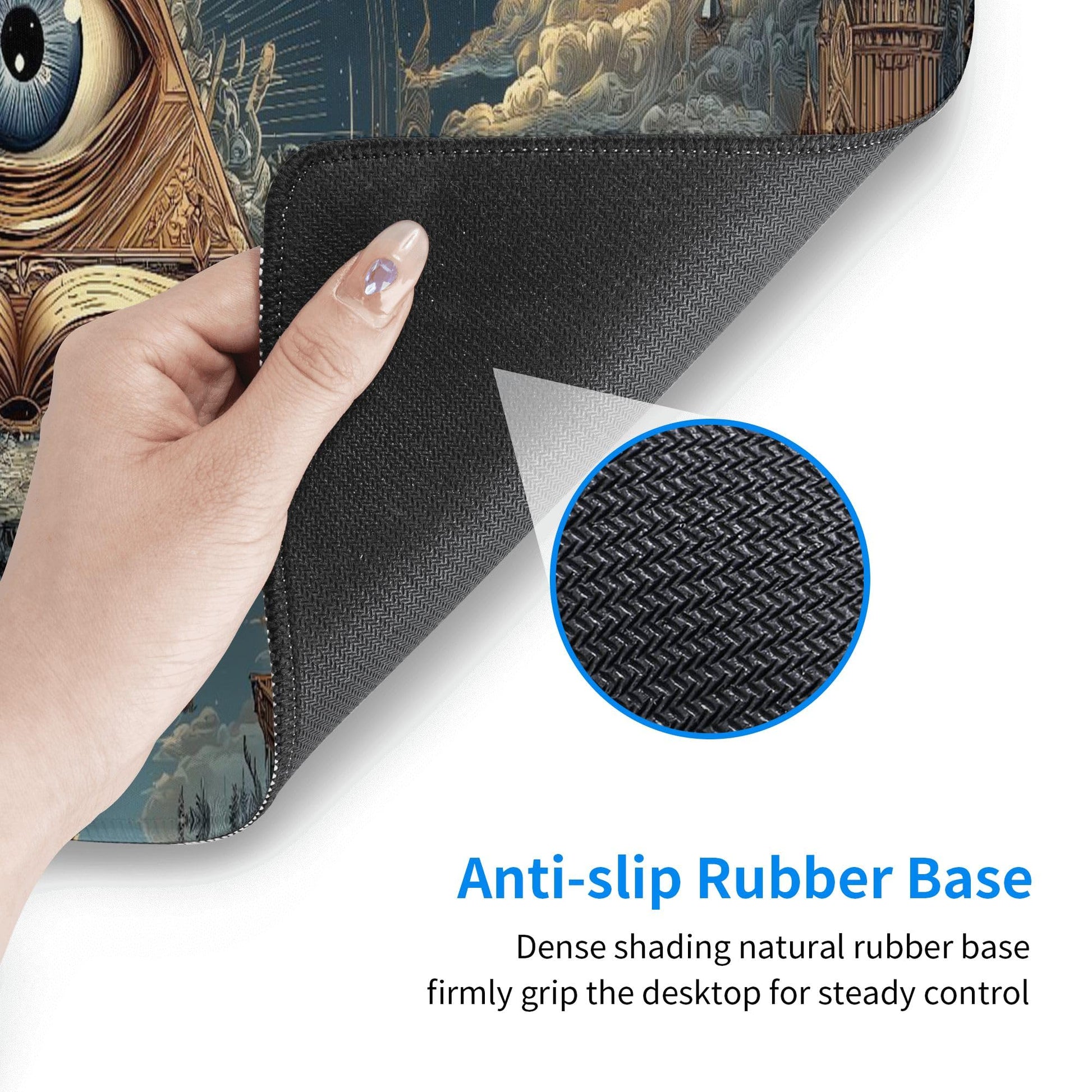 Gothic Masonic Mouse Pad Extended Large Gaming Mouse Pad XL Stitched Edges for Gamer Home Office