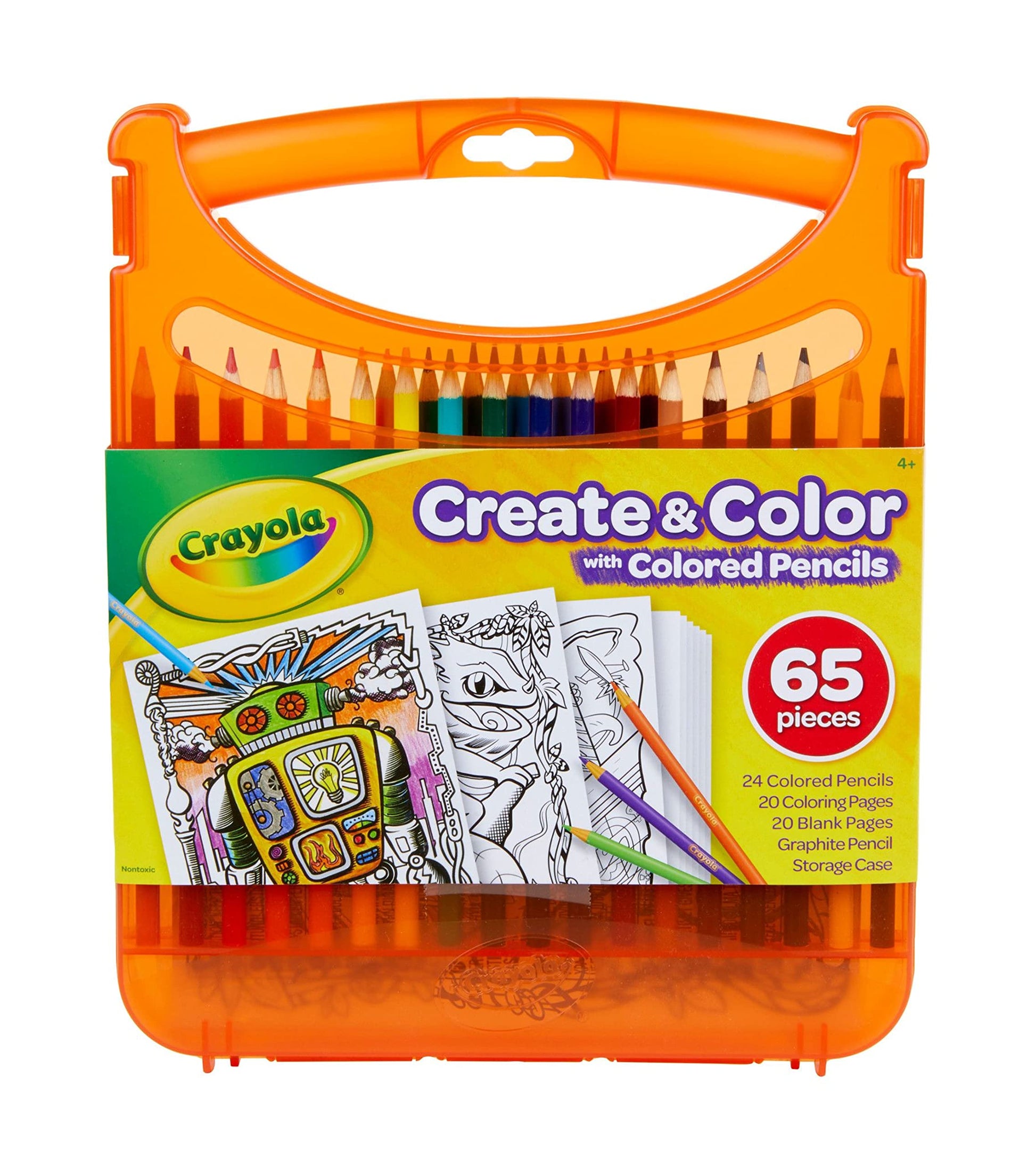 Crayola Colored Pencils Coloring Art Case with Coloring Pages, Gift For Kids, Ages 4, 5, 6, 7, 8