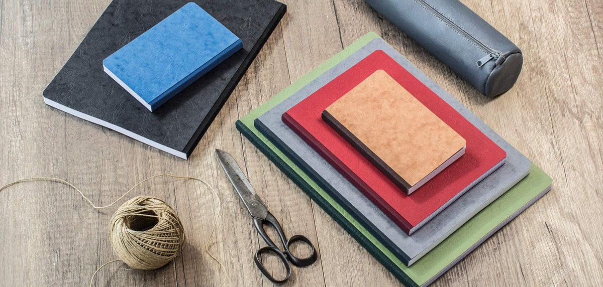 Clairefontaine - Ref 791402C - Age Bag Clothbound Notebook (192 Pages) - A4 Size, Plain Rulings