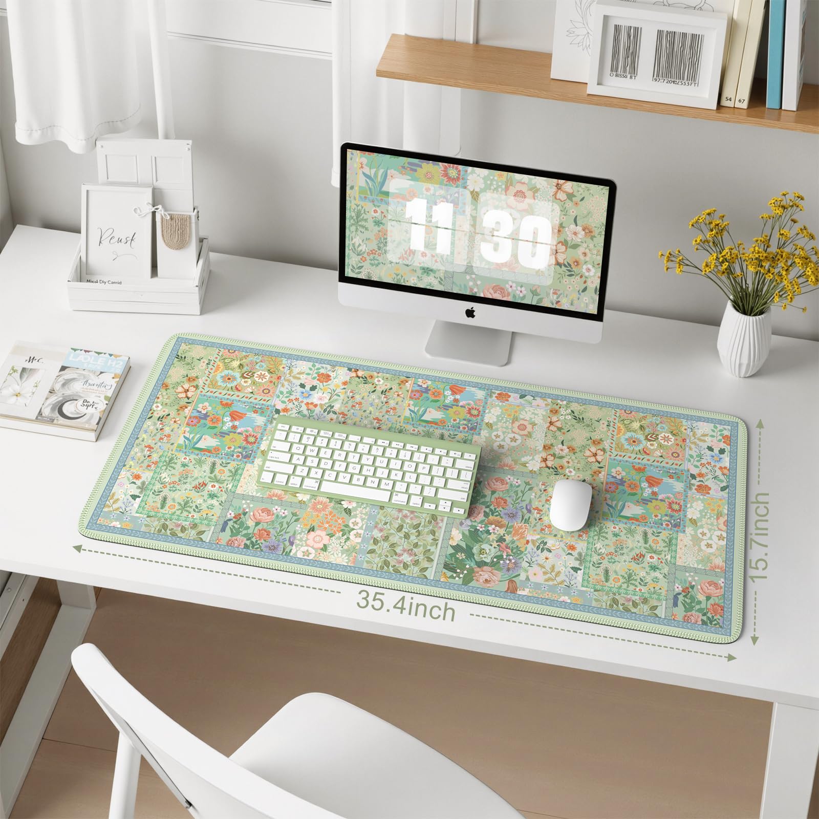 iCasso Large Mouse Pad, Gaming Mat, Desk Matt for Desktop,Green