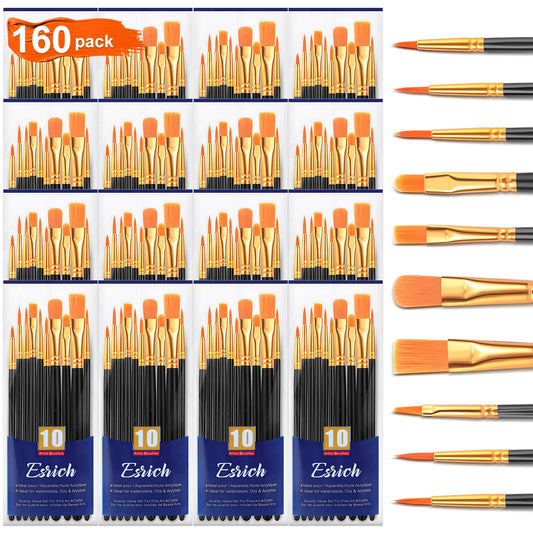 ESRICH 160PCS Paint Brushes, Paint Brush for Acrylic Painting