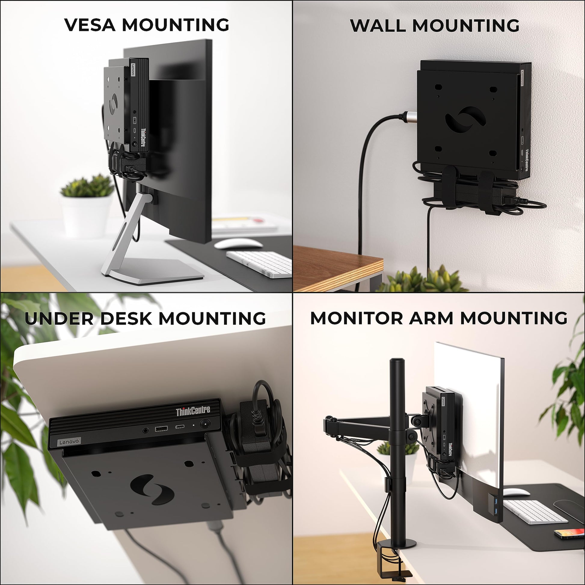HumanCentric VESA Mount for Lenovo ThinkCentre Tiny - Behind Monitor