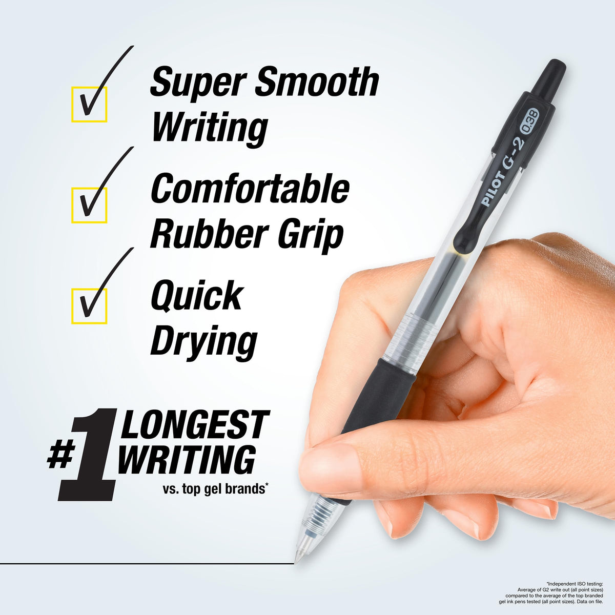 PILOT G2 Premium Retractable Rolling Ball Black Gel Pens, .38mm, 12-Pack