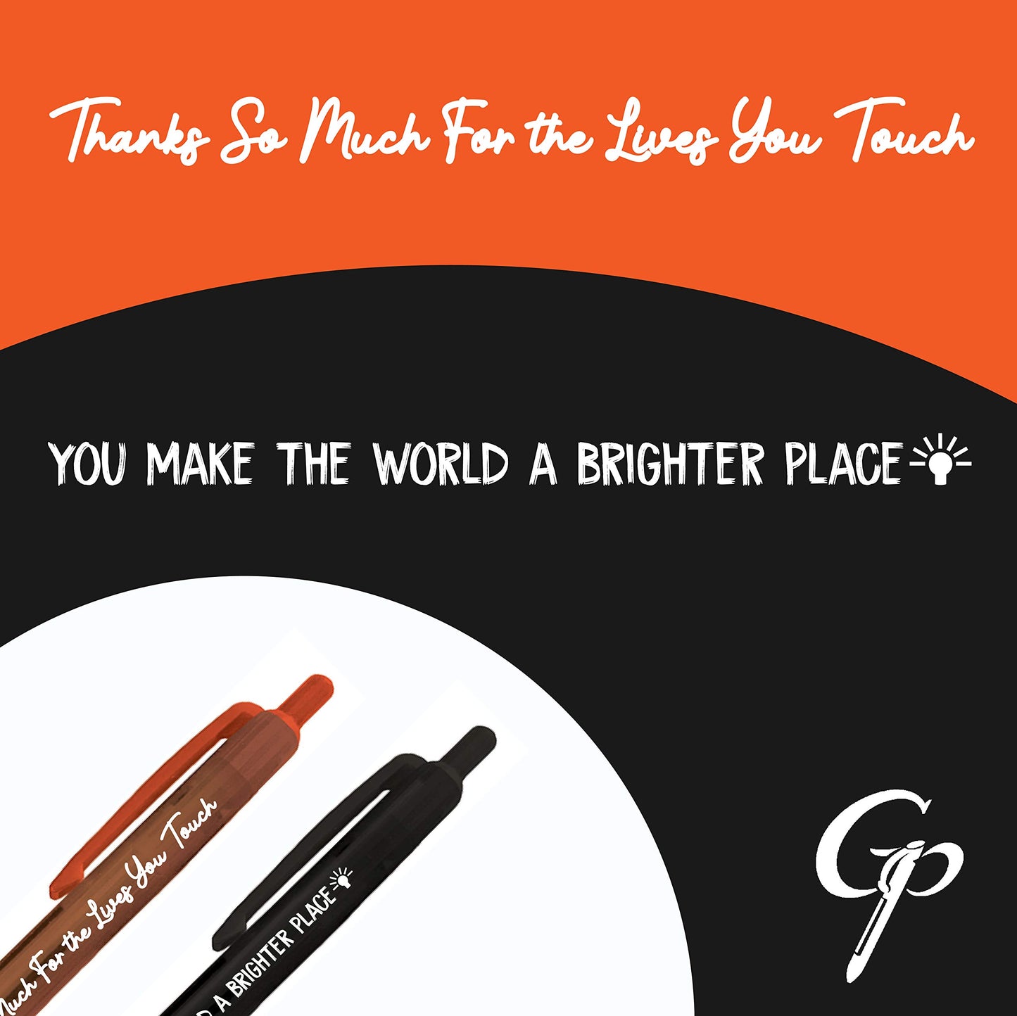Greeting Pen Translucent 12 pen set with Volunteer Appreciation Quotes, 6 Designs 46009