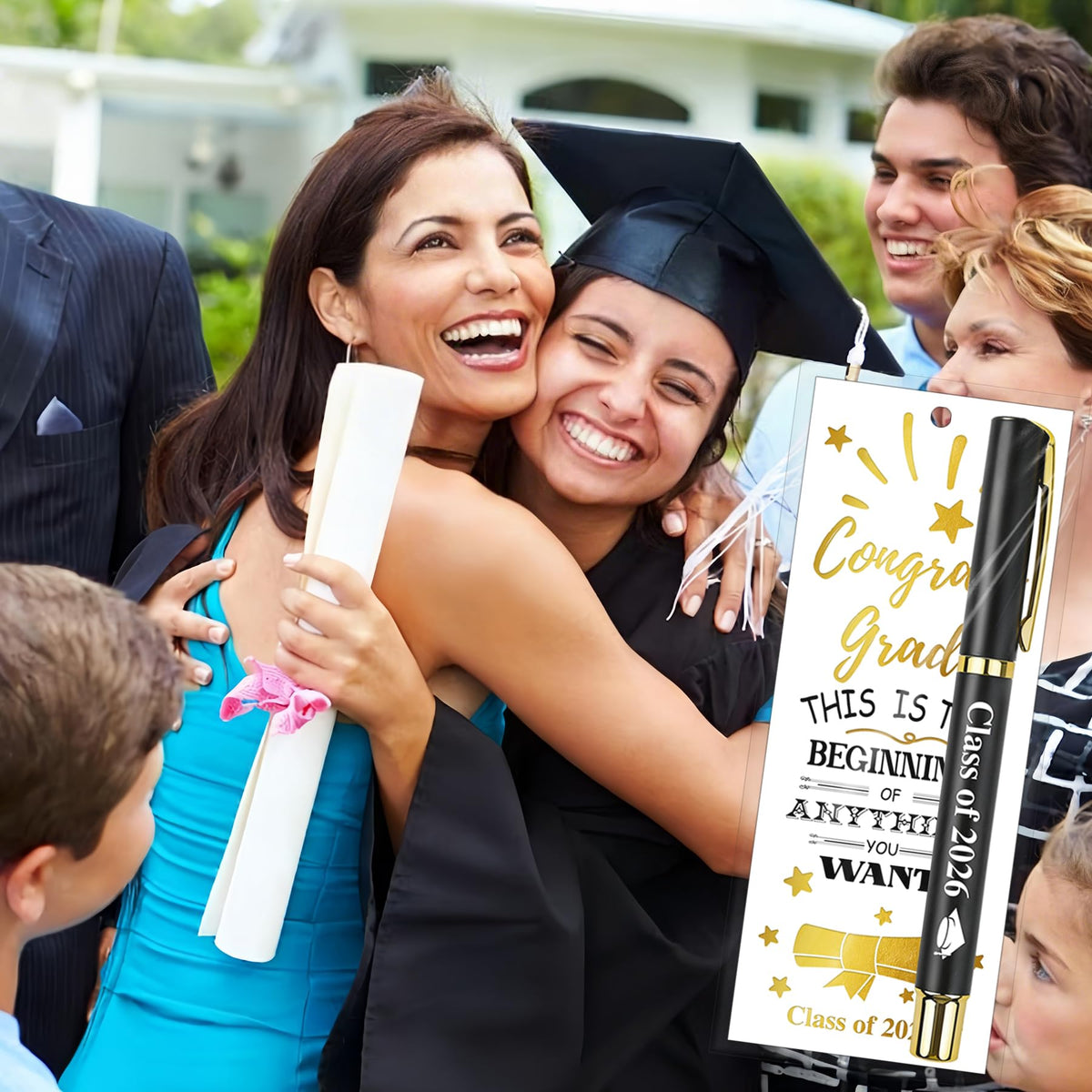 60 Sets Graduation Party Gifts Gel Pens Class of 2026 Bulk with Bookmarks Clear Bags Congrats Grad
