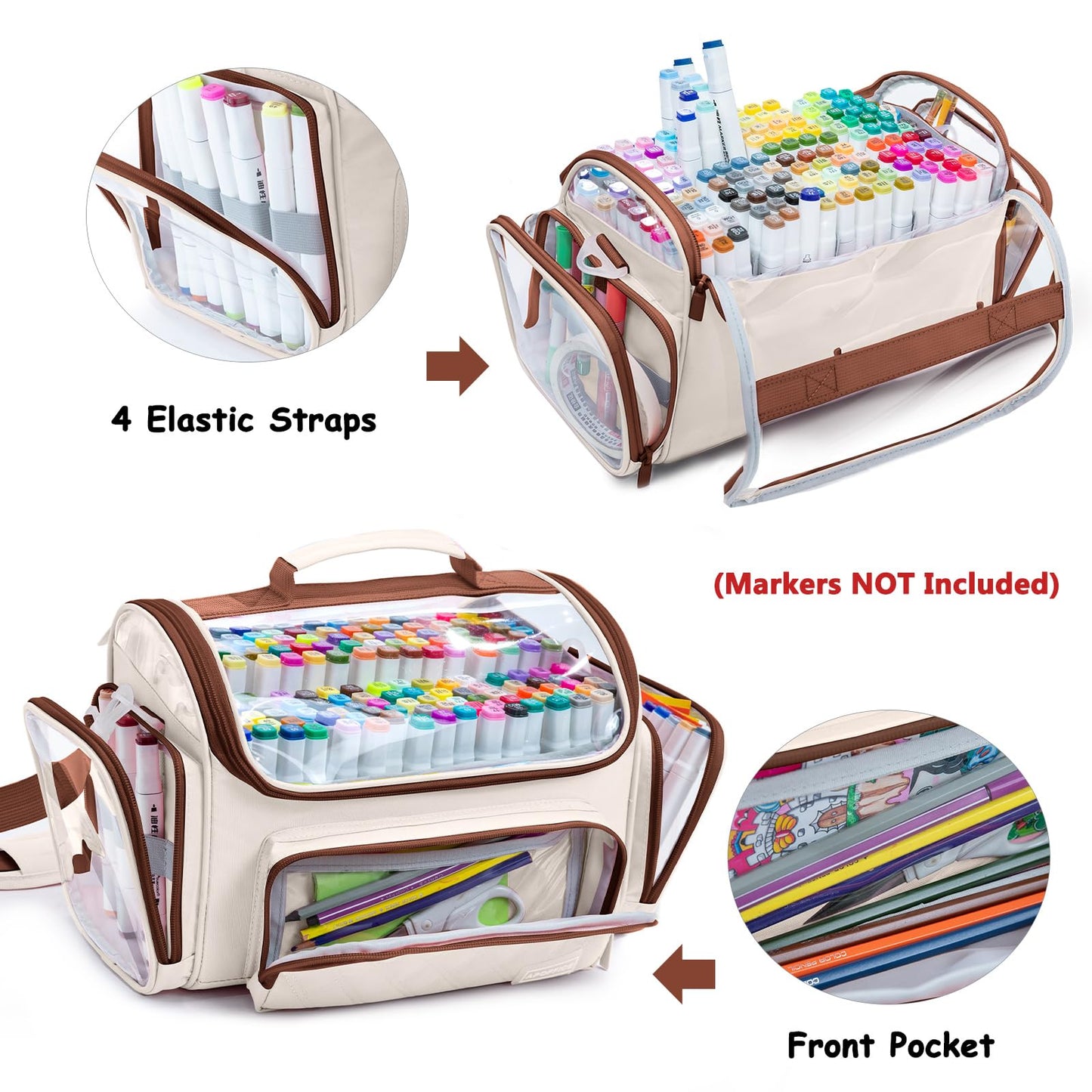 Large Marker Case for 200-300 Markers, Marker Organizer Bag,Pen Storage