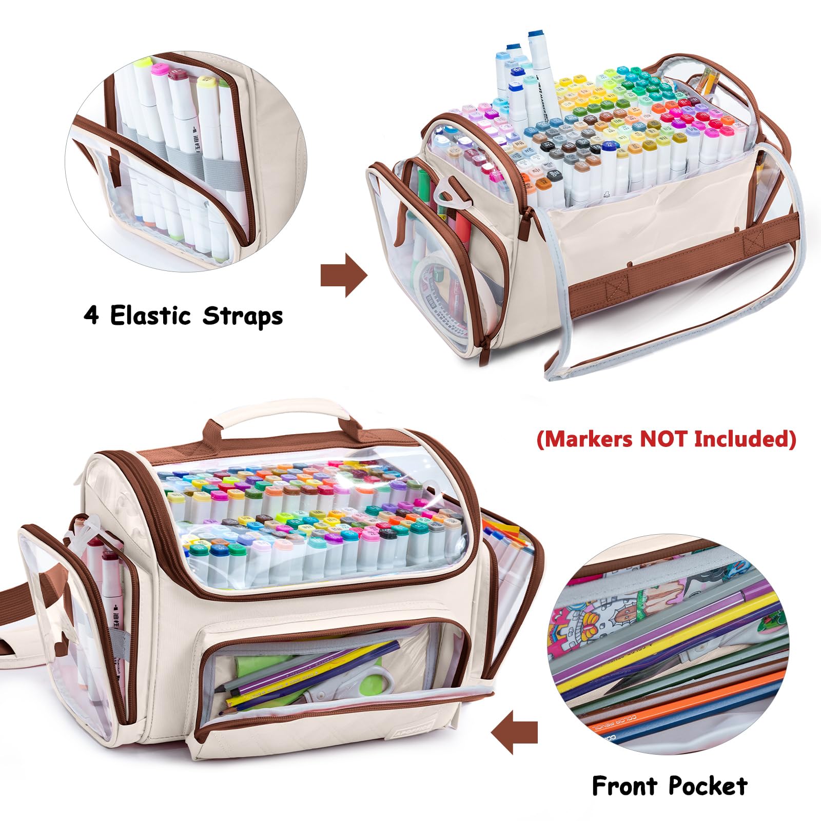 Large Marker Case for 200-300 Markers, Marker Organizer Bag,Pen Storage