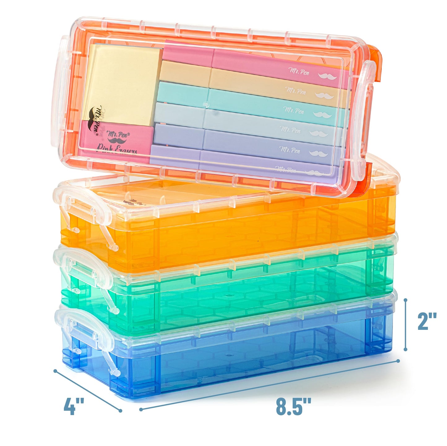 Mr. Pen- Plastic Pencil Case Box Bulk, 24 Pack