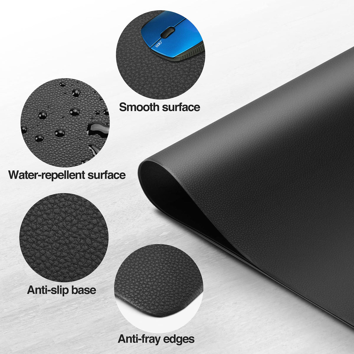 SIIG Extra-Large Vegan Leather Desk Mat, 36 x 22, CE-PD0412-S1