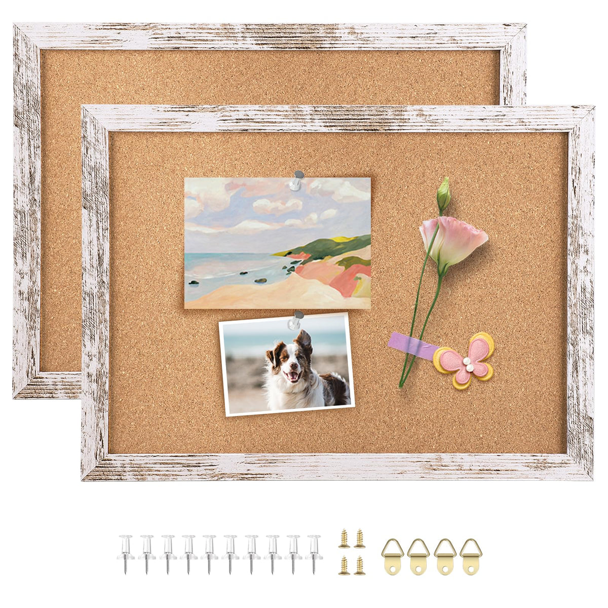Aitakatta Cork Board Bulletin Board, Decorative Hanging Framed Cork Boards for Walls, Pin Board