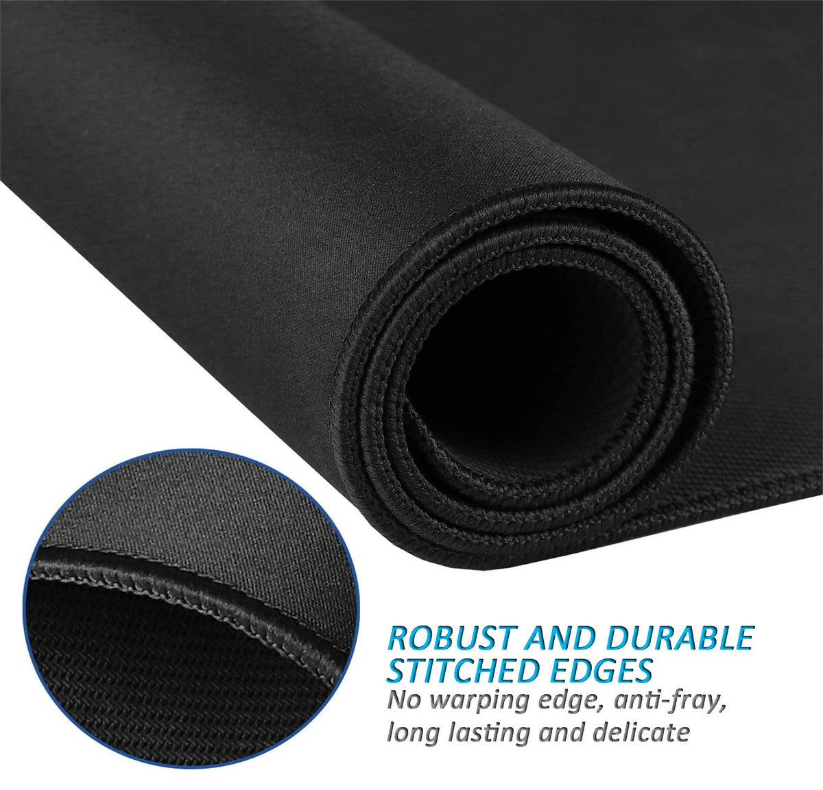 LL-COEUR XXL Black Mouse Pad Gaming Keyboard Mat Laptop Office Desk Mat (39.3" x 21.6" x 0.12")