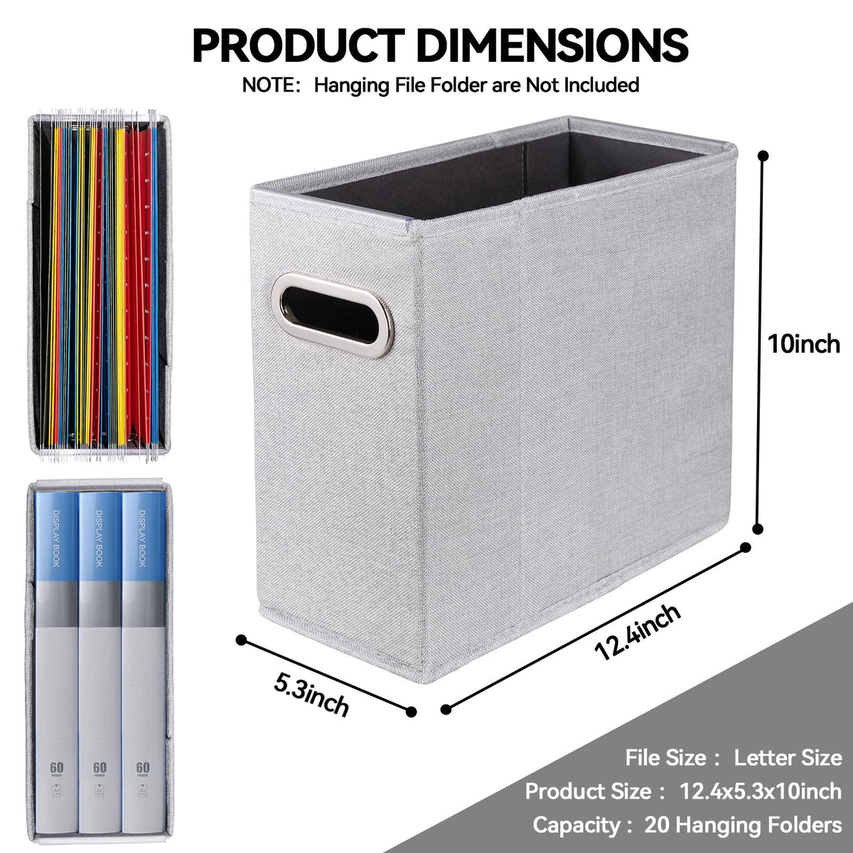 ComfortKeeper 4 Packs Letter Size File Organizer, File Folders Organizer, Fabric Storage Box
