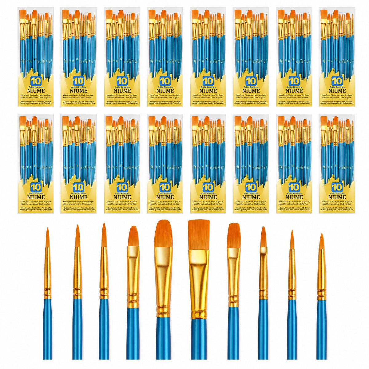 Acrylic Paint Brushes Set, 160Pcs Round Pointed Tip Artist Paintbrushes for Acrylic Painting Oil