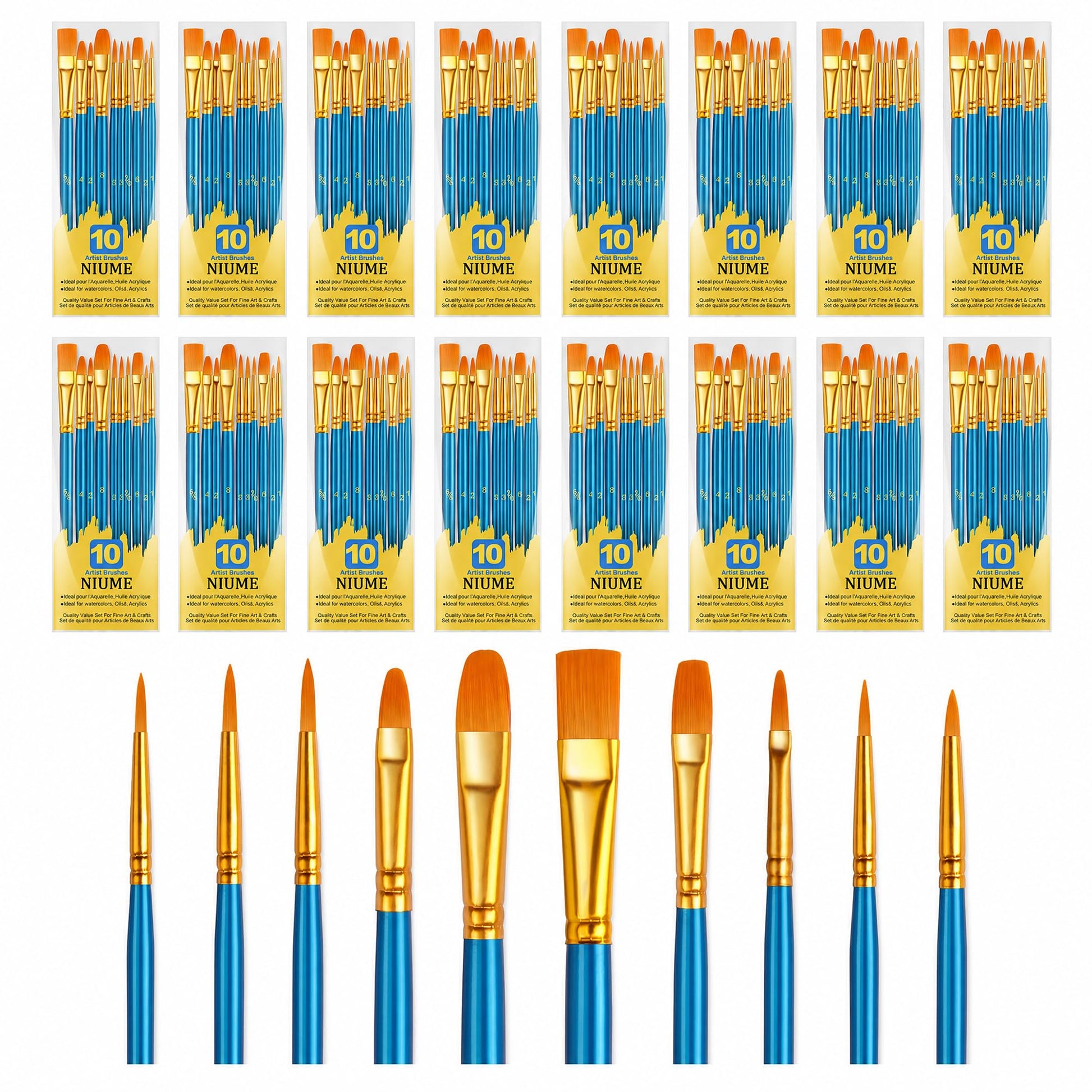 Acrylic Paint Brushes Set, 160Pcs Round Pointed Tip Artist Paintbrushes for Acrylic Painting Oil