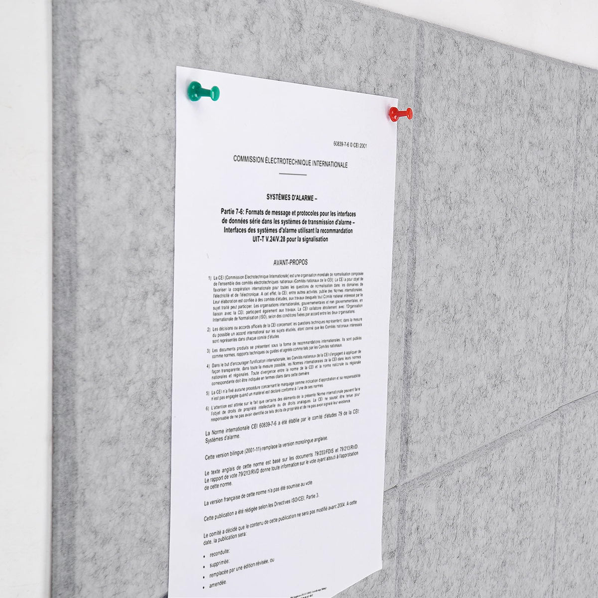 48" x 36" Large Felt Bulletin Board & Cork Board Alternative, Silver Gray