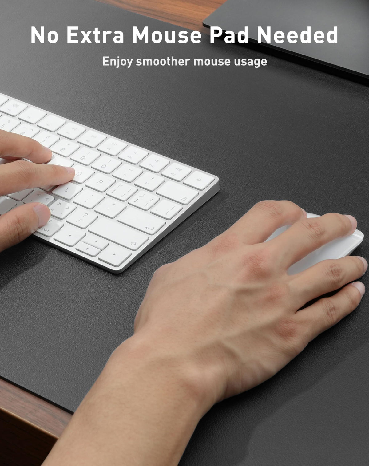 Aothia Faux Leather Desk Mat - Large Mouse Pad, Non-Slip PU Leather Blotter, Waterproof Writing