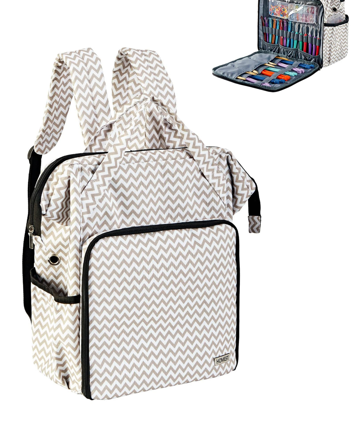 HOMEST Crochet Bag Organizer for Yarn Storage, Knitting Bag and Accessories