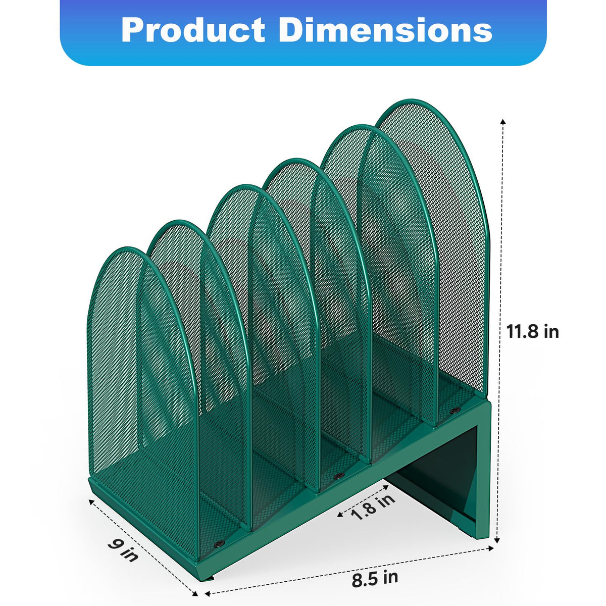 gianotter Desktop File Organizer with 5 Compartments