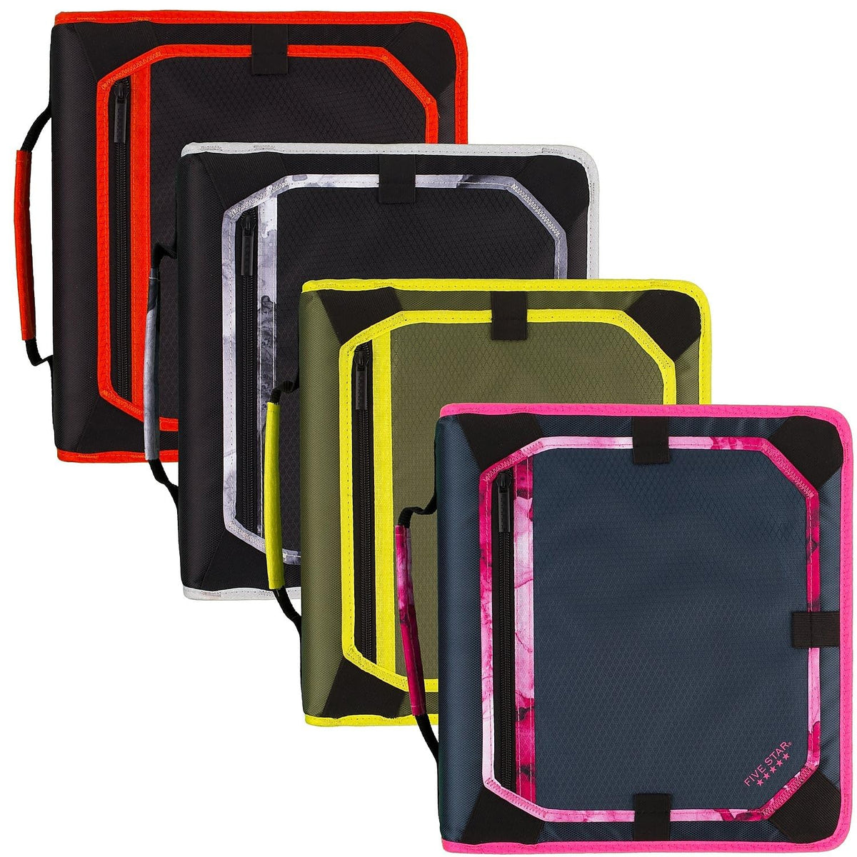 Five Star Zipper Binder, 2 Inch 3 Ring Binder, Expansion Panel, Durable, Color Selected For You, 1