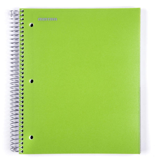 Mintra Office Durable Spiral Notebooks, 5 Subject (Green, College Ruled 1pk)