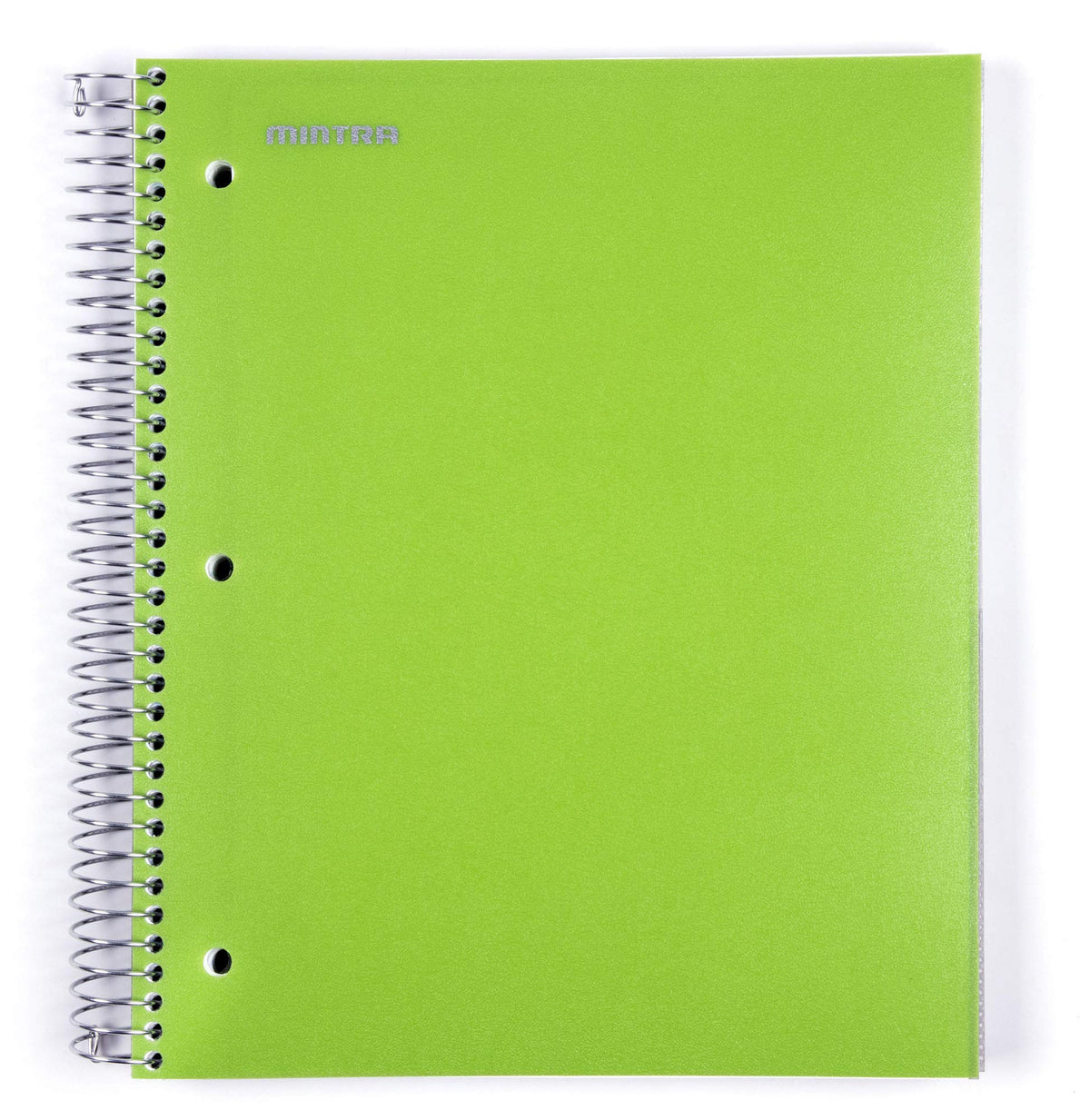 Mintra Office Durable Spiral Notebooks, 5 Subject (Green, Wide Ruled 1pk)