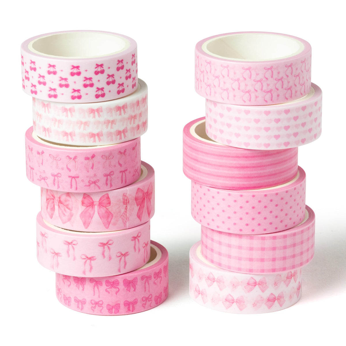 BkeeCten 12 Rolls Pink Coquette Washi Tape Strong Adhesion for Journals
