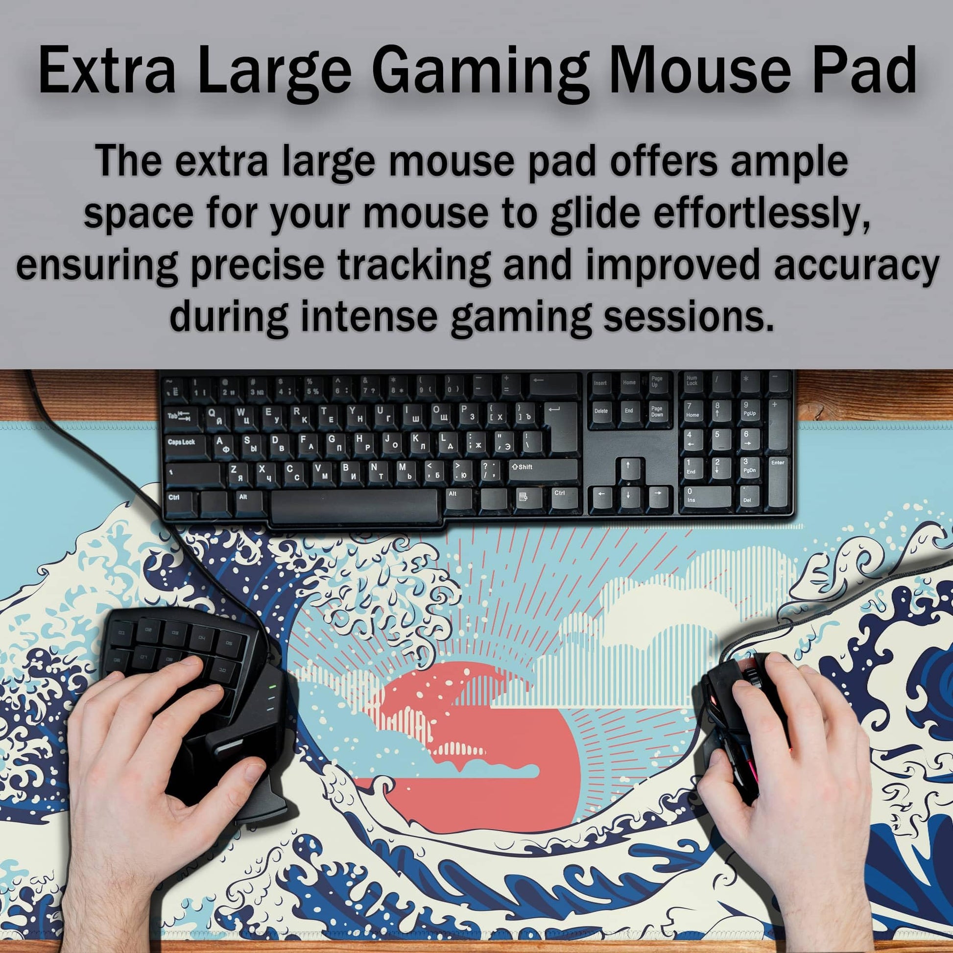 Samgula Extra Large Mouse Pad Blue XXL Mousepad, Big Mouse Pads Office Desk Mats, Desk Pad Mat