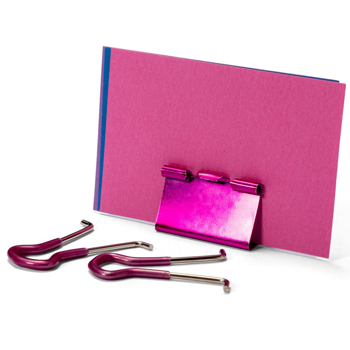 Officemate 31054 Easy Grip Medium Binder Clips, 6 packs of 12 clips each, assorted metallic colors.