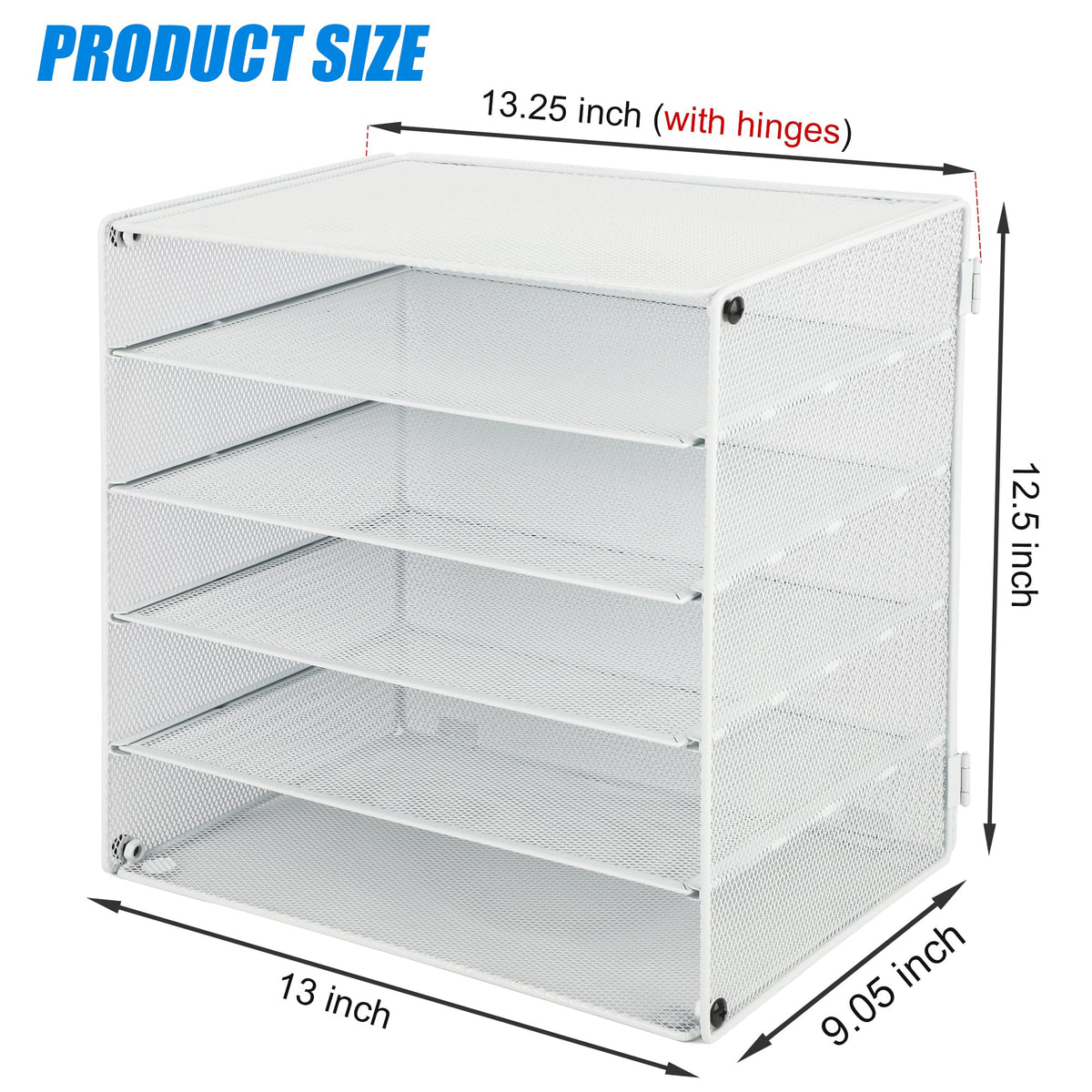 EASEPRES 5 Slot Mesh Desk Organizer Tray, File Paper Letter Folder Holder Desktop Paper Sorter Mail