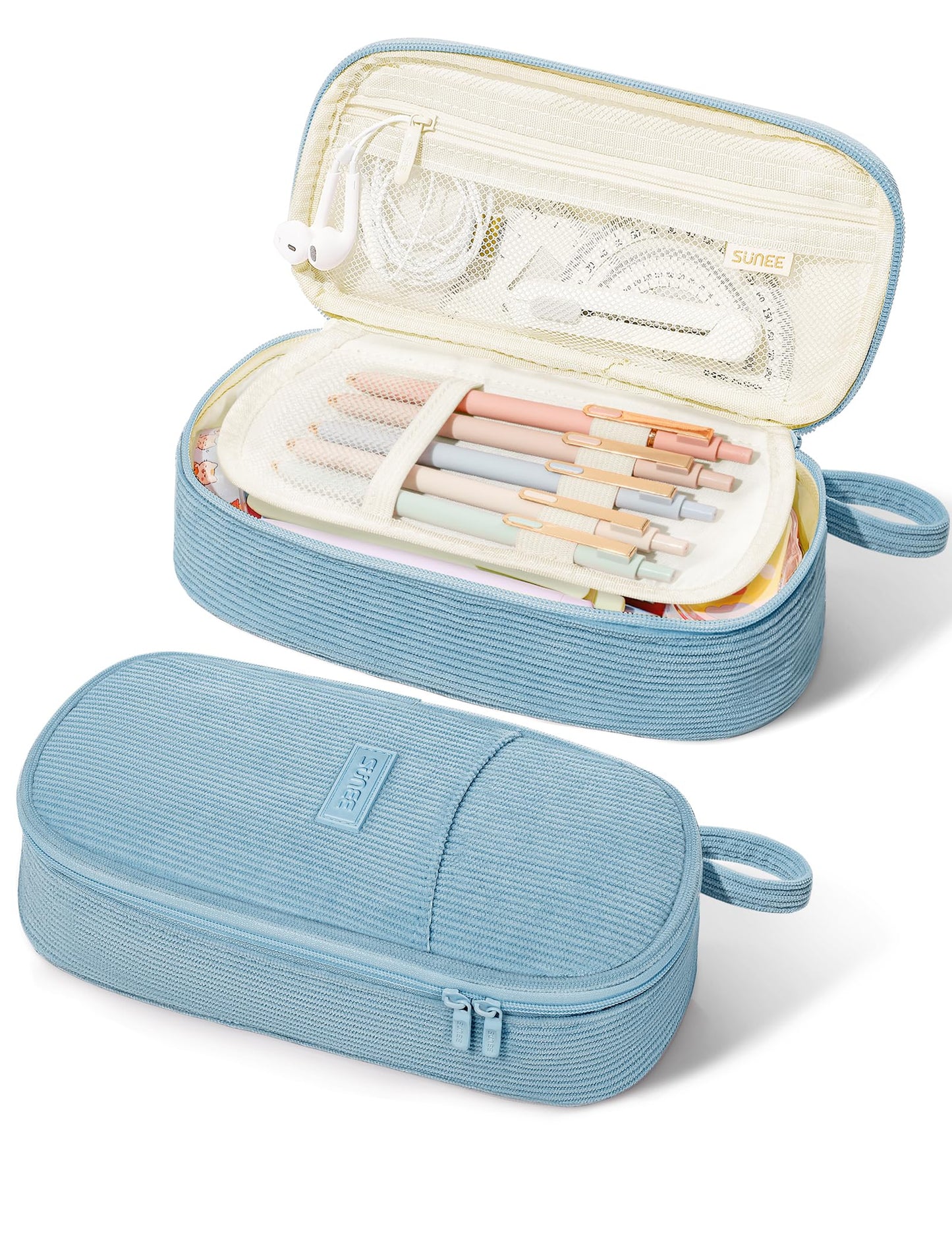 SUNEE Cute Pencil Case, Large Pencil Pouch, Aesthetic Big Pencil Bag with Zipper, Kawaii Stationery