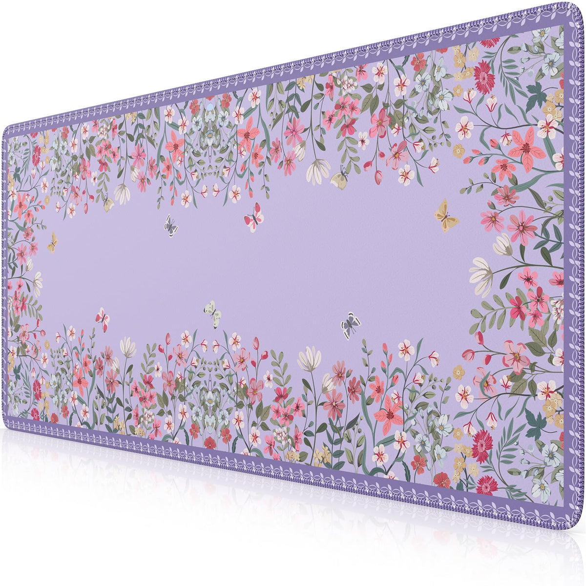 iCasso Large Desk Mat for Keyboard and Mouse,Cute Desk Pad,Purple