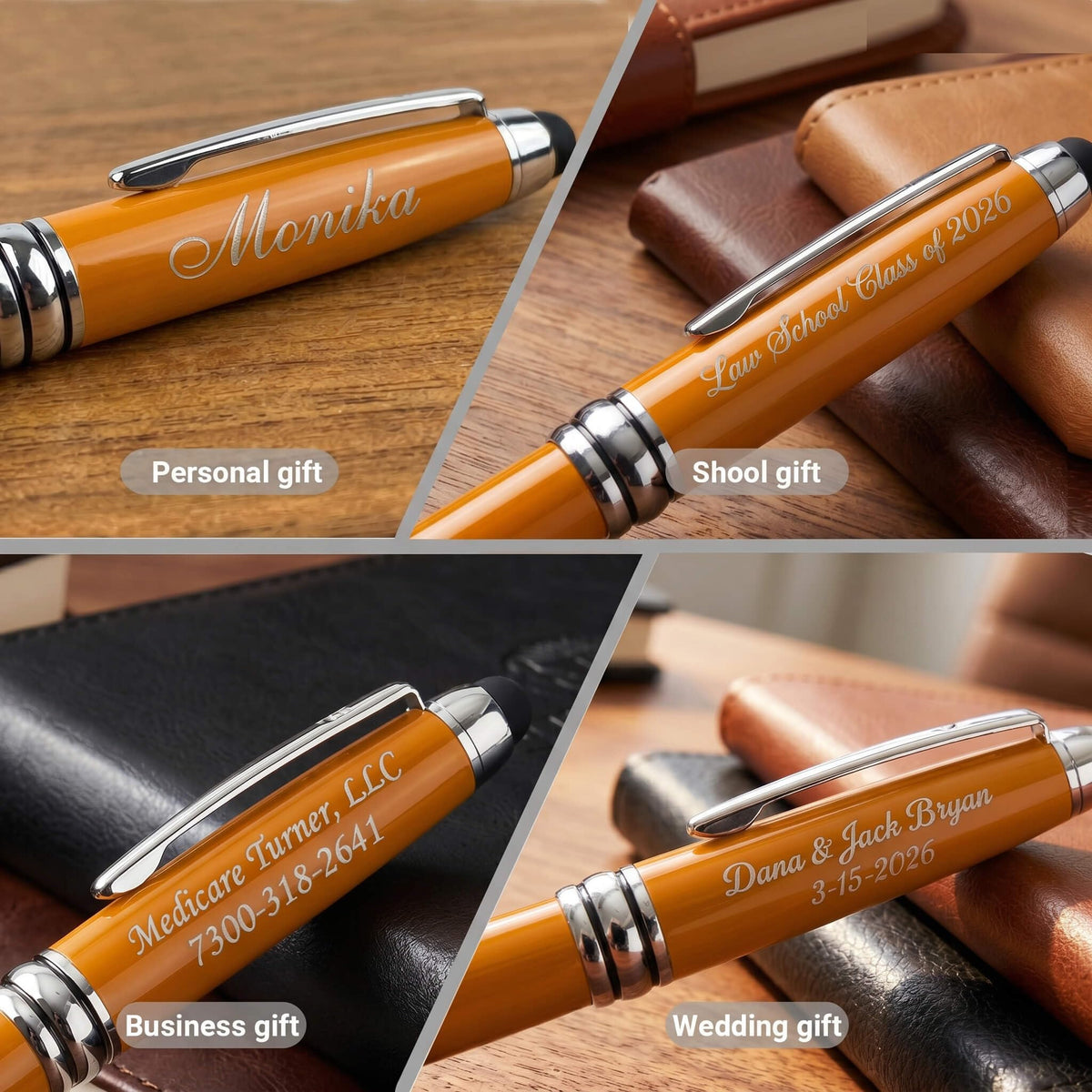 Ancolo Personalized ball Pens for journaling office -Gift for Men and Women
