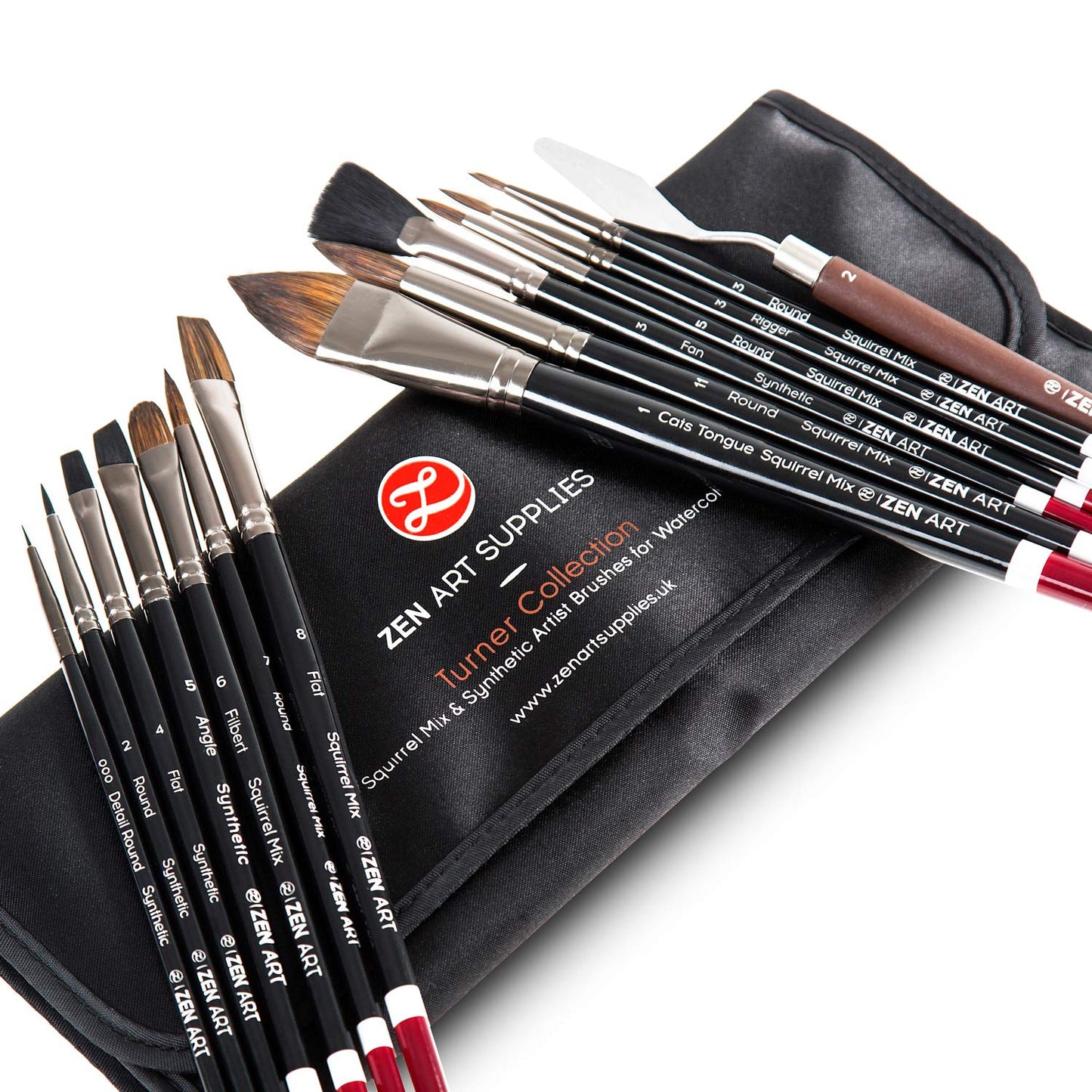 Professional Watercolor Brushes Set with Travel Case (Synthetic 14Pcs)