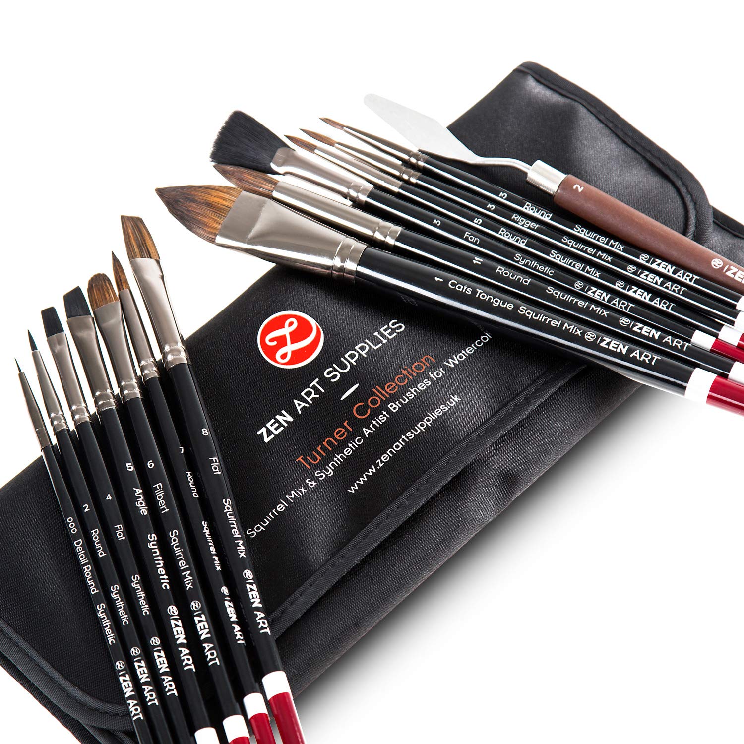 Professional Watercolor Brushes Set with Travel Case (Synthetic 14Pcs)