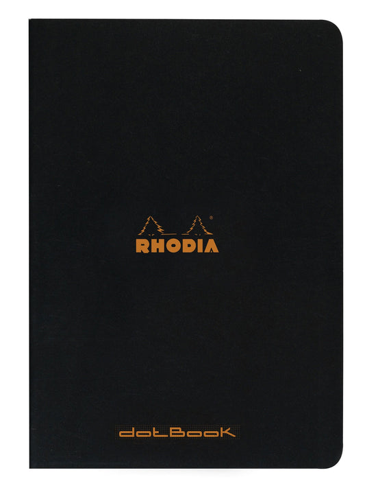 Rhodia Slim Staplebound Notebooks - Dots 48 sheets - 8 1/4 x 11 3/4 in. - Black cover