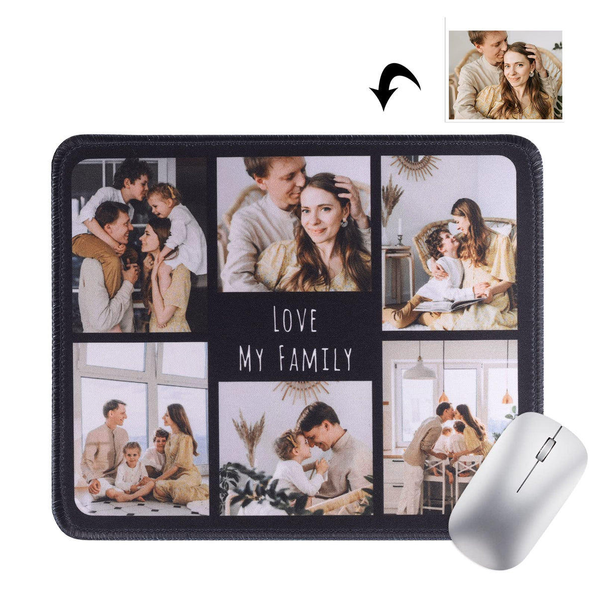 Personalized Mouse Pad Custom Photo Mouse Pad Personalized It with Photo Picture & Text (Color 1)