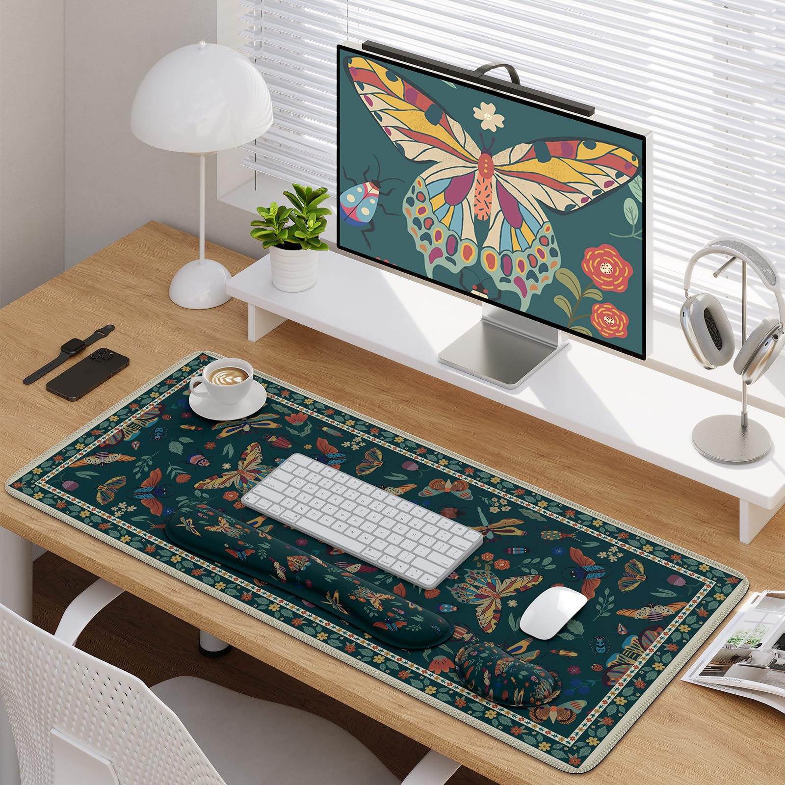 iCasso Large Mouse pad for Desk, Computer Desk Mat, 3Pcs XXL Keyboard and Mouse Pad + Keyboard
