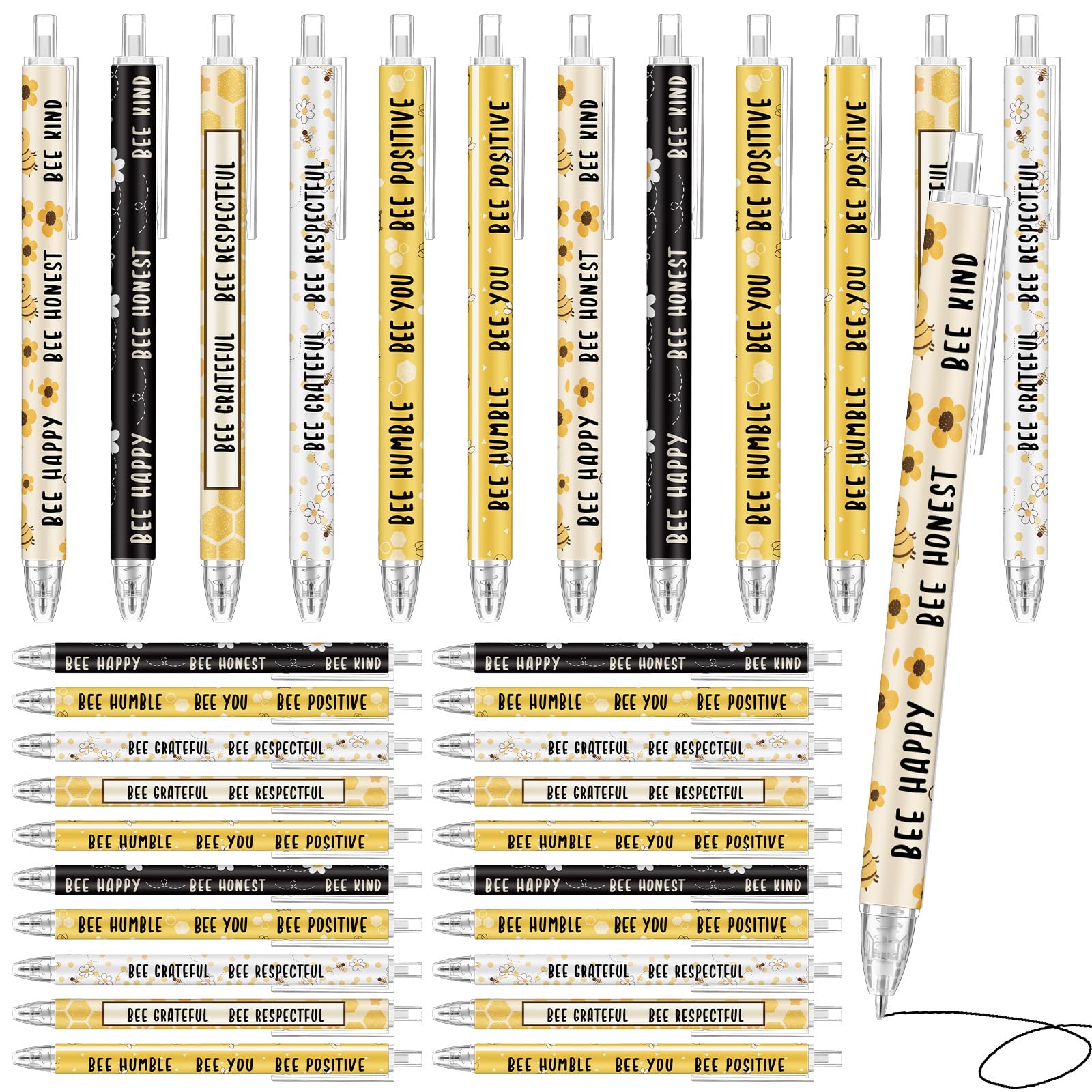 Jetec Inspirational Bee Pens Gifts Bulk, 60 Pcs, Cute Bee