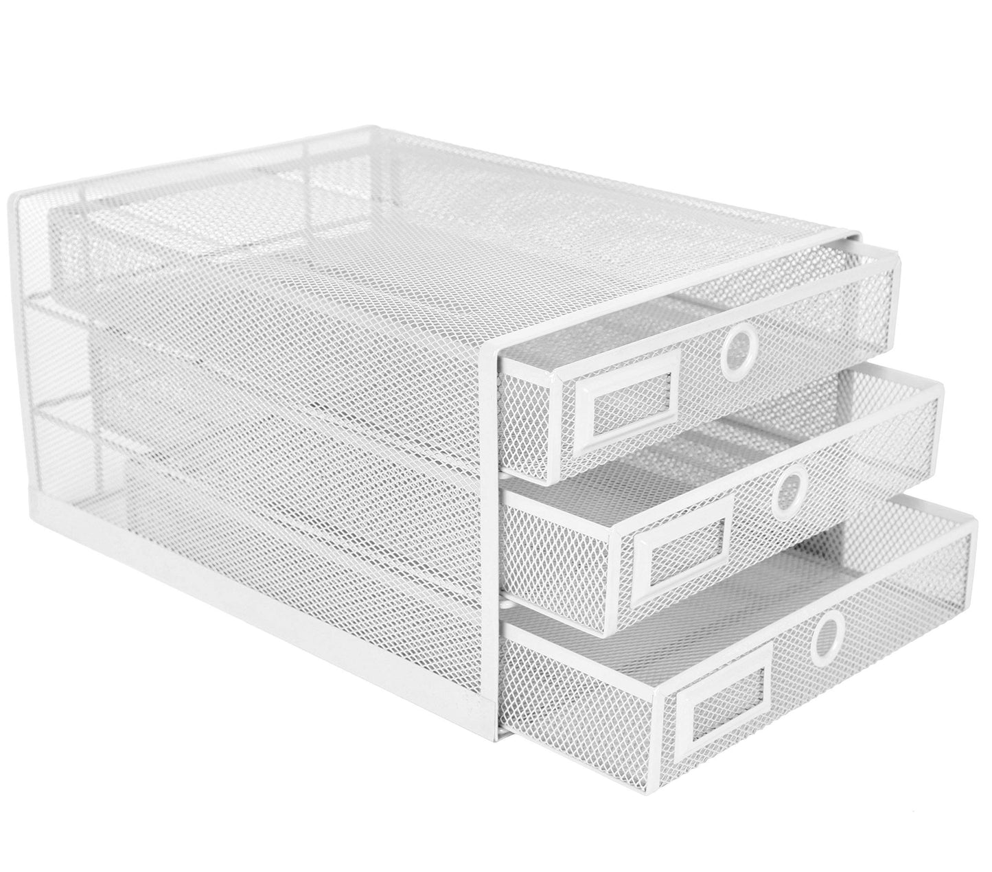 Annova Desk Organizer Wire Mesh 3 Tier Sliding Drawers Paper Sorter/Multifunctional/Premium Solid