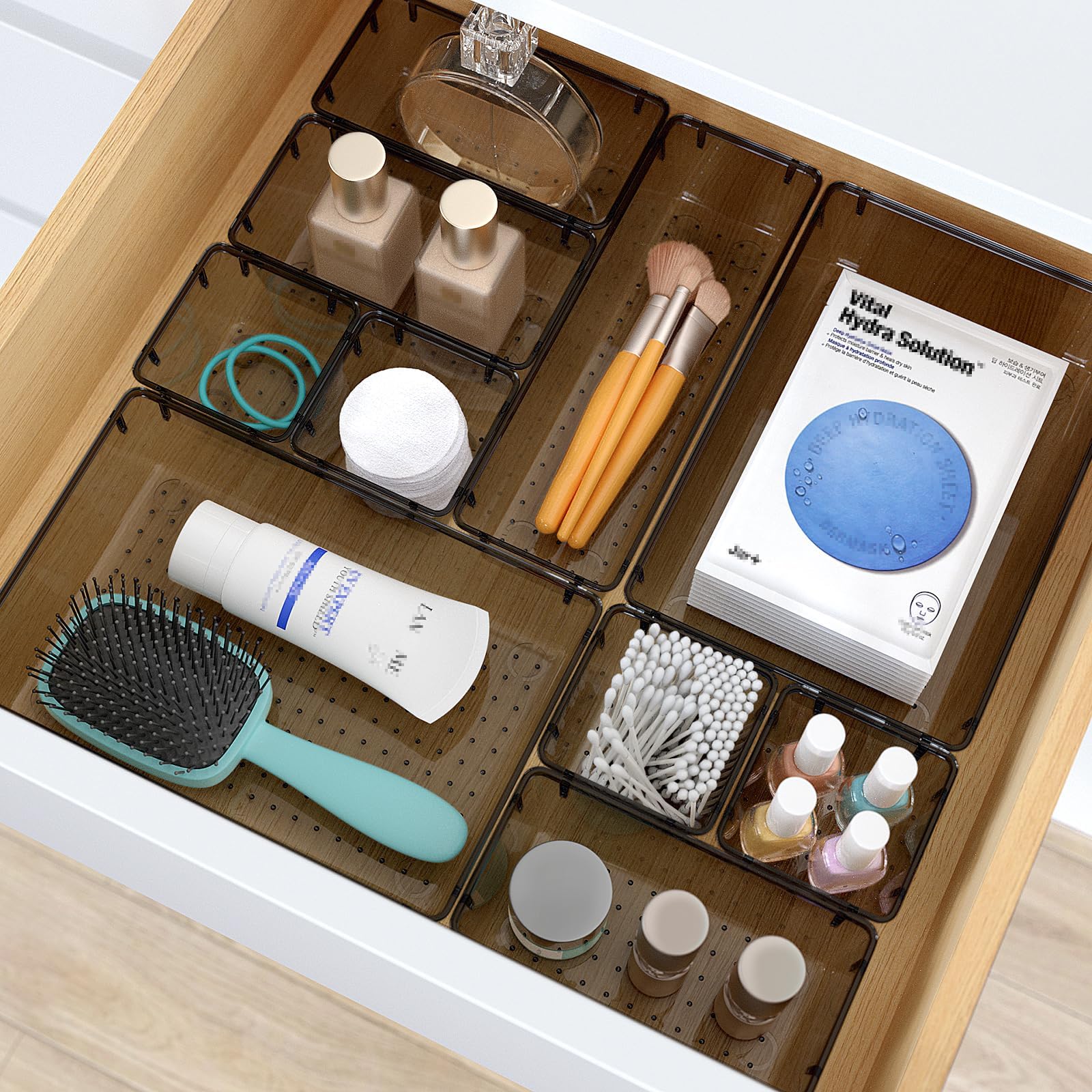 33 PCS Plastic Drawer Organizers Set, 4 Size Desk Drawer Organizer Trays