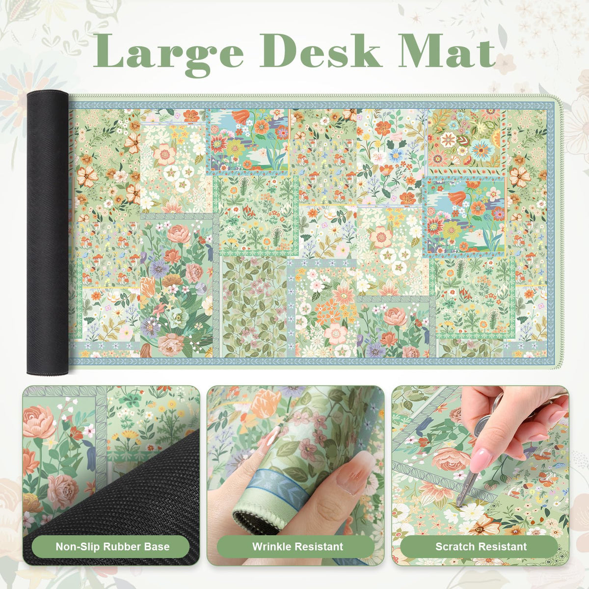 iLeadon Mouse Pad and Keyboard Wrist Rest, Large Computer Desk Mat Set