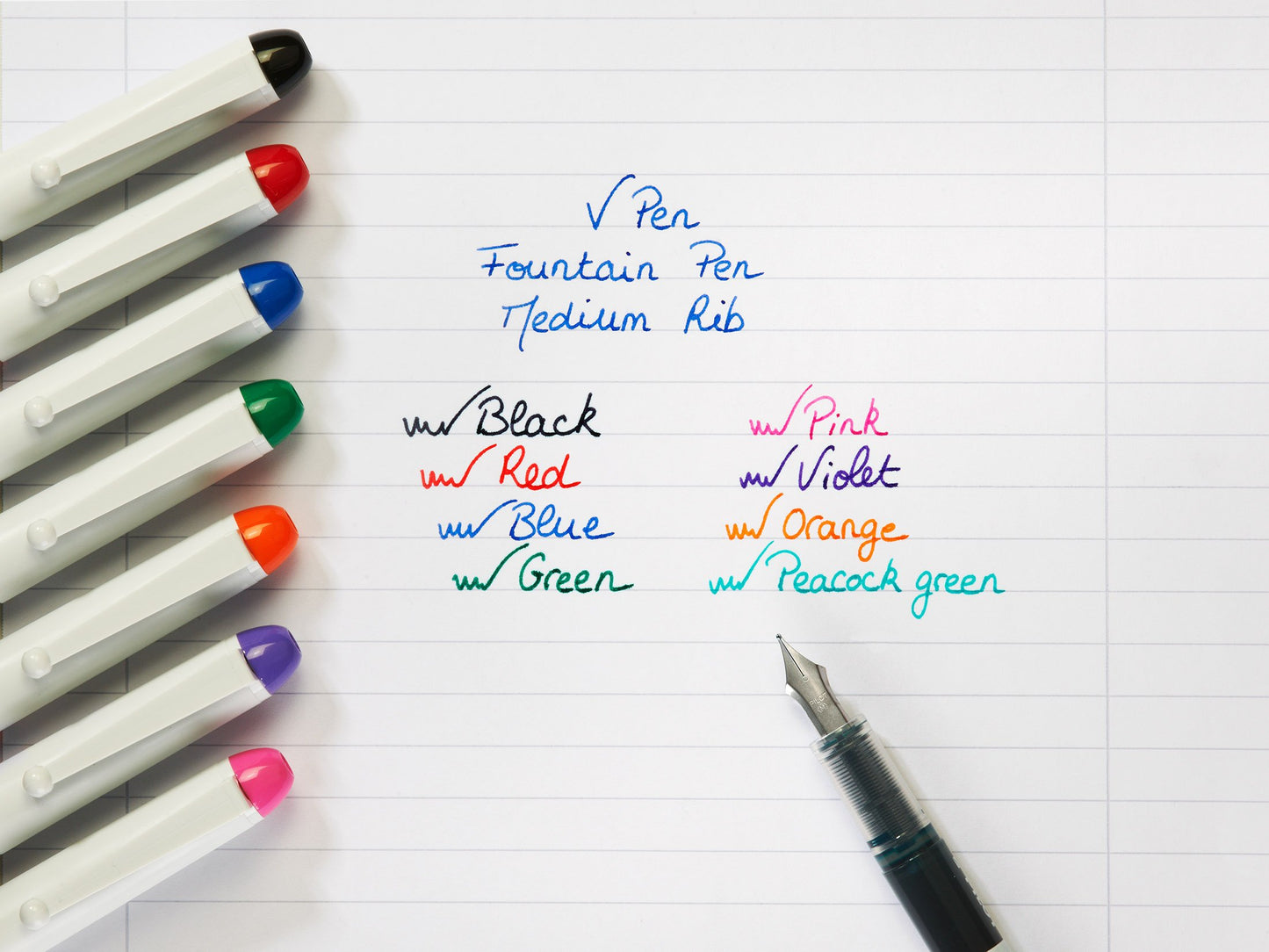 Pilot Vpen Disposable Fountain Pen - Blue (Pack of 6) FLW538929