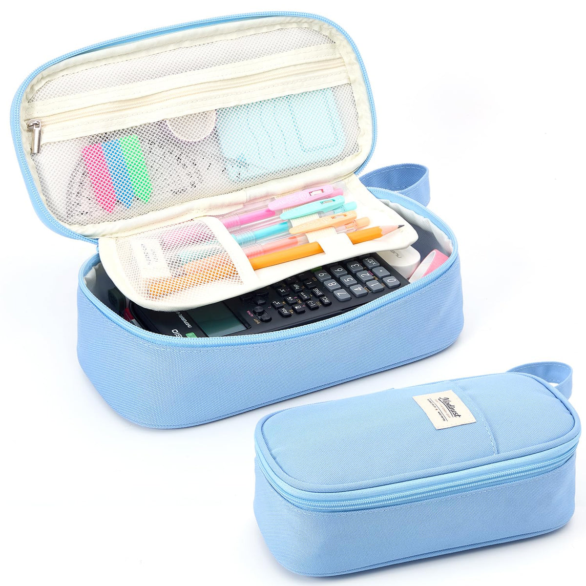 Modinest Pencil Case Pouch, Large Capacity Pen Bag Organizer, Cute Aesthetic Pencil Box for Girls