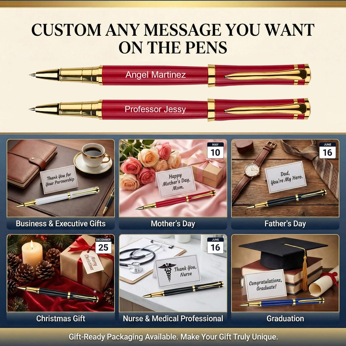 Yastar Personalized Pen with Custom Keychain, for Business Men Women Nurse