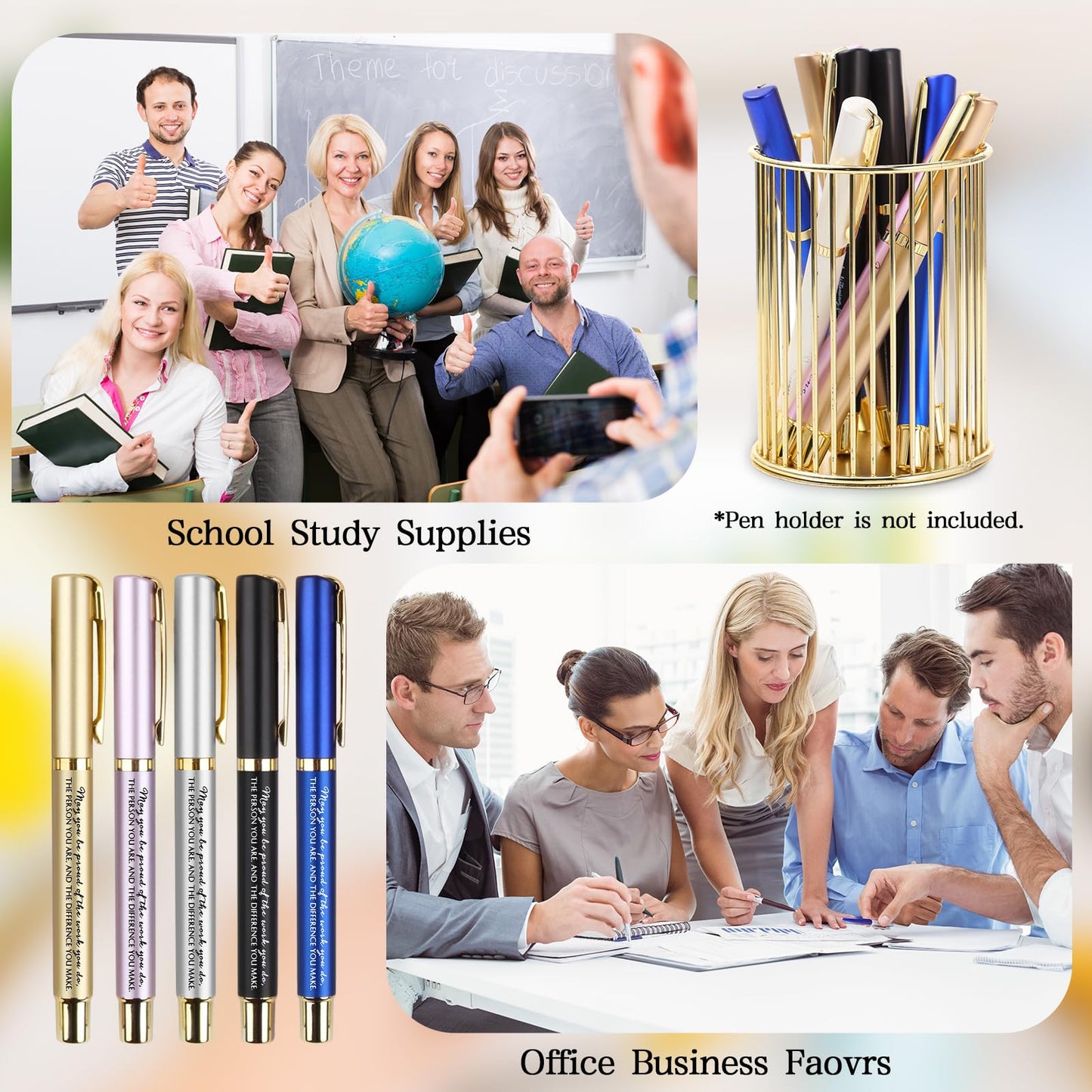 PerKoop 30 Sets Thank You Gift Inspirational Pen with Box, Multi‌, Classic